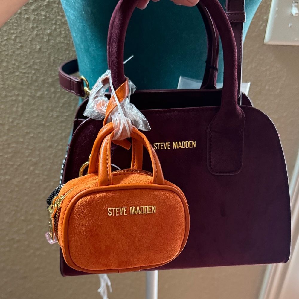 Steve Madden Burgundy and Orange Satchel Set